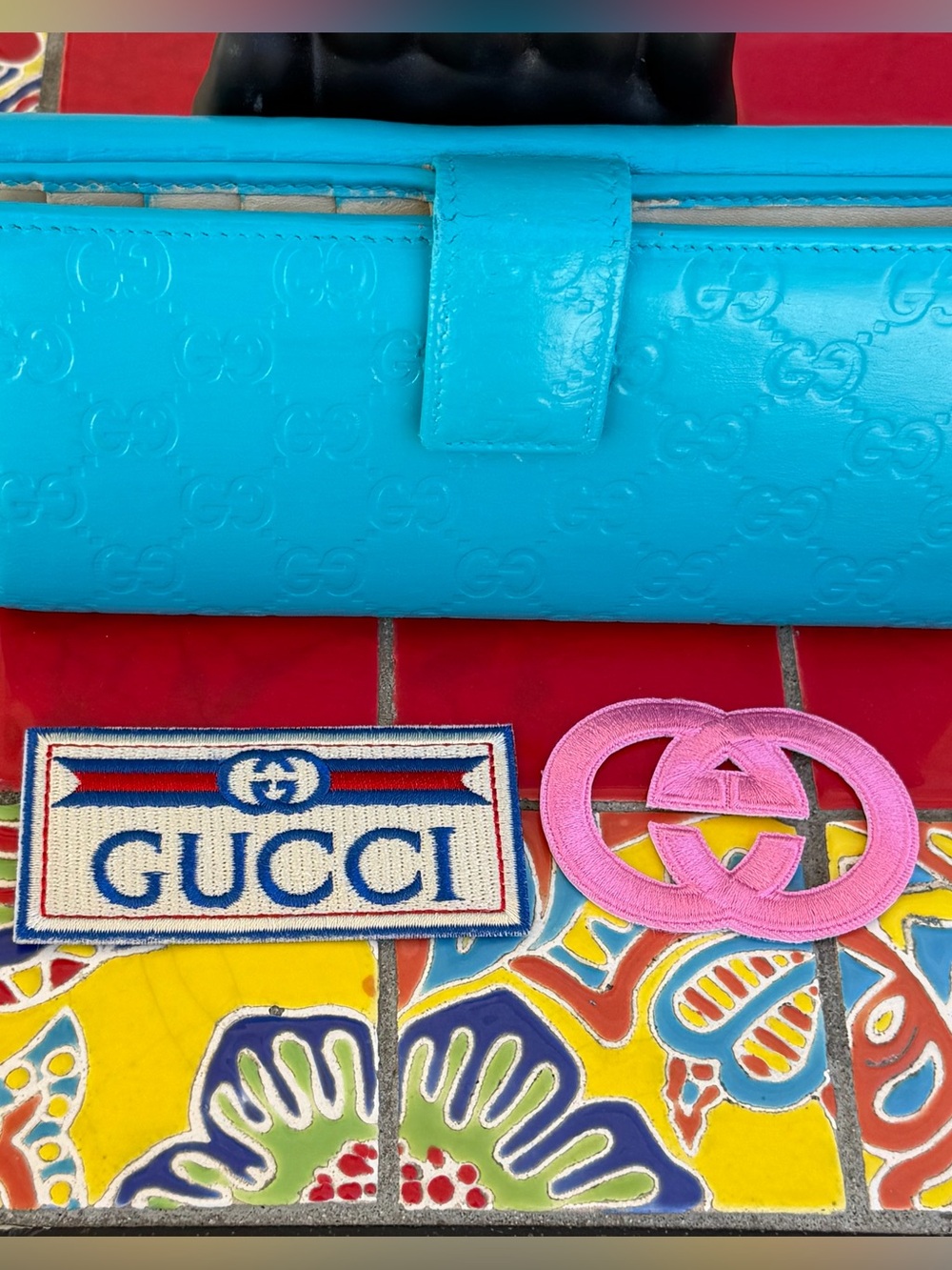 Gucci GG Continental Wallet painted blue - Picture 8 of 8